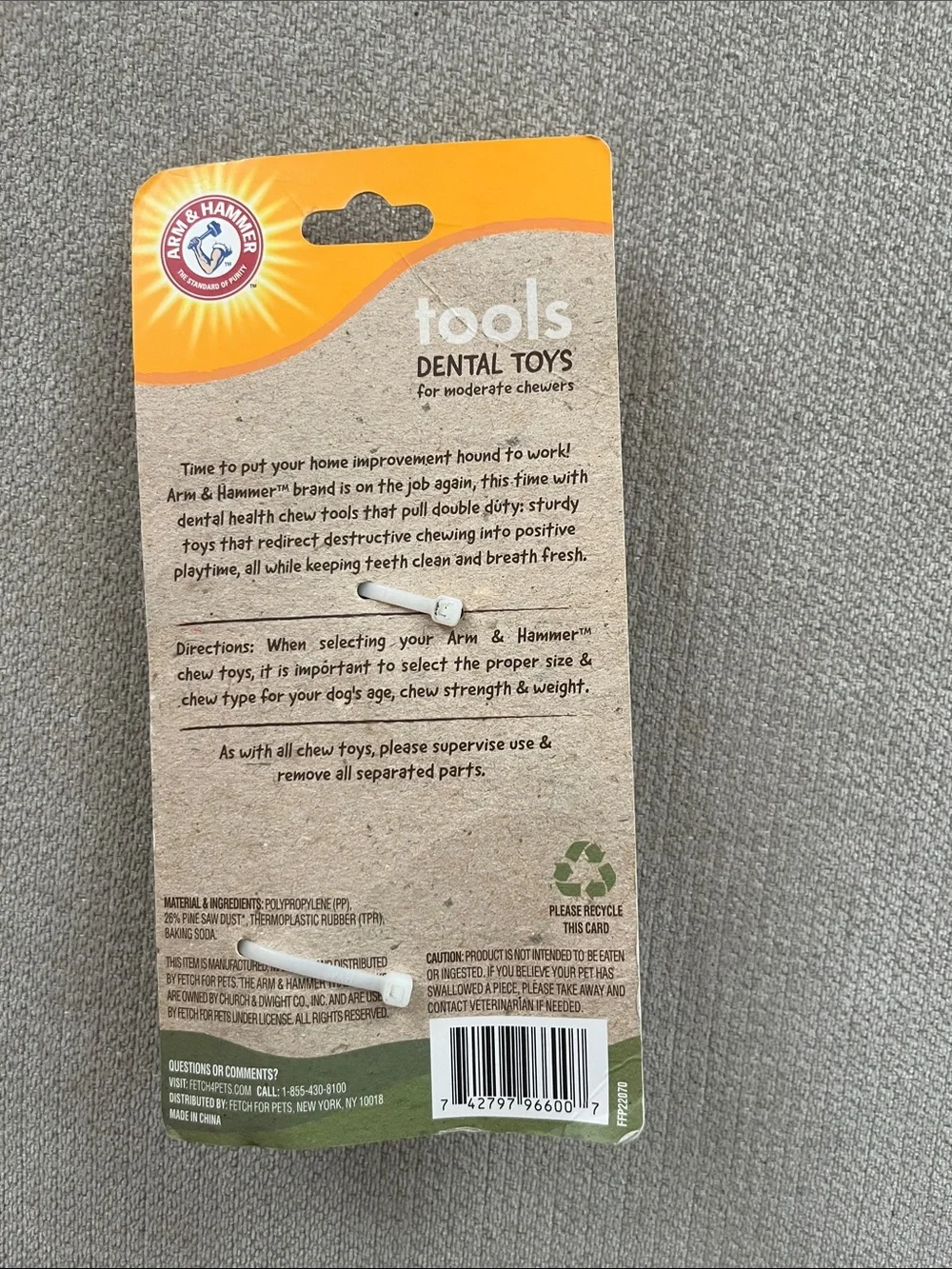 Arm & Hammer Tools Hammer Dog Toy in Orange